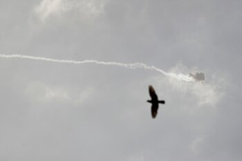 La explosión de un misil