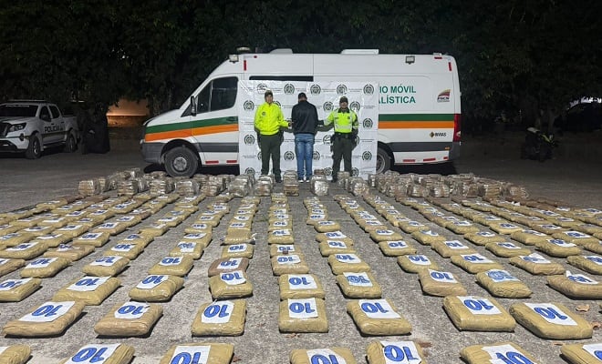 Menor de edad capturado con 700 kilos de marihuana - crédito Policía departamento Meta