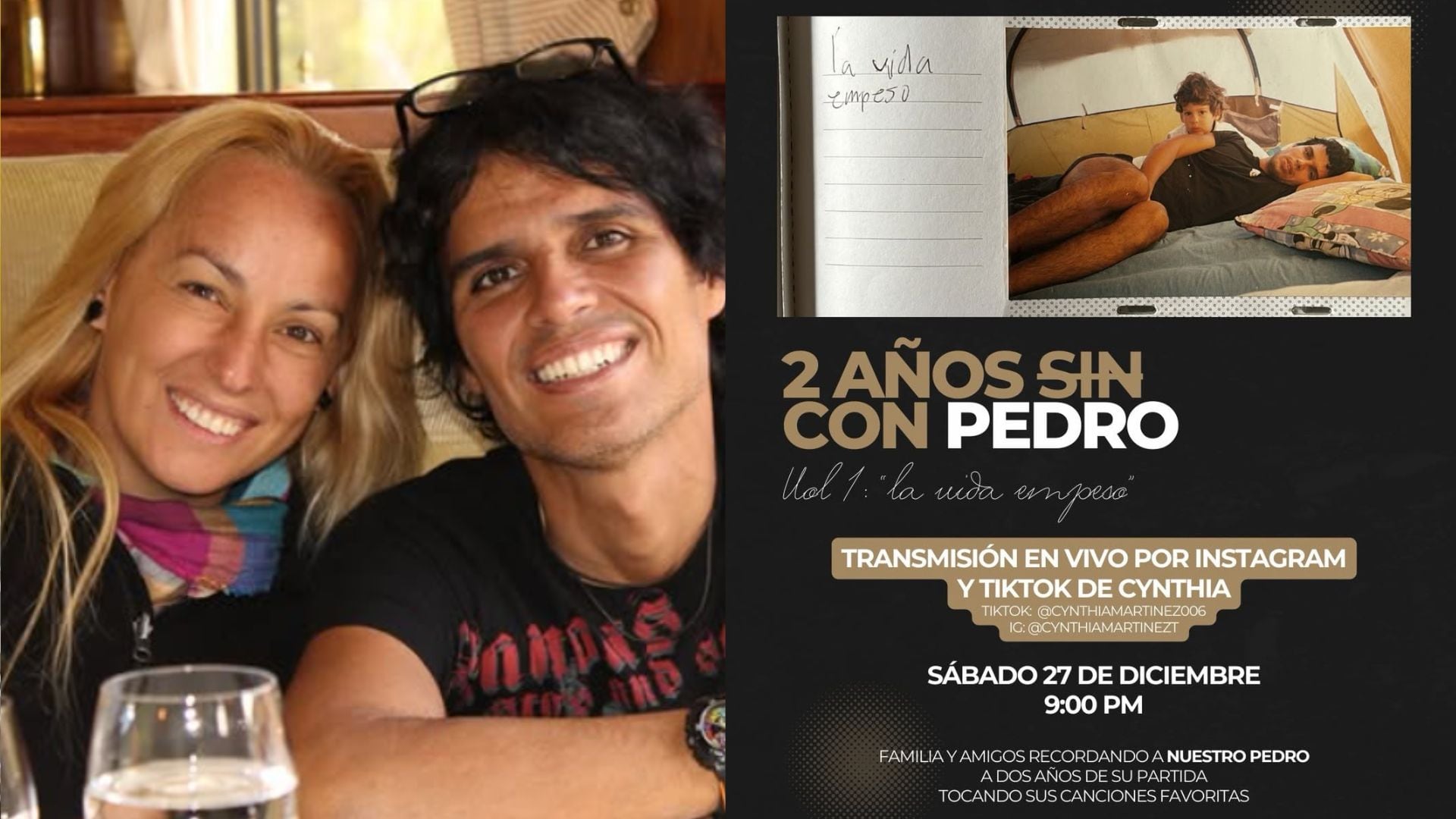 Cynthia Martínez anuncia reunión musical virtual por los dos años de la partida de Pedro Suárez Vértiz