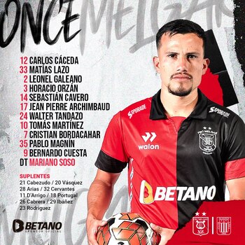 Alineación confirmada de Melgar para enfrentar a Alianza Lima.