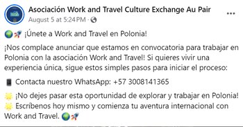 La ONG busca perfiles colombianos para enviar a Polonia - crédito Facebook