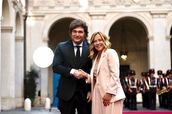 Javier Milei y Giorgia Meloni