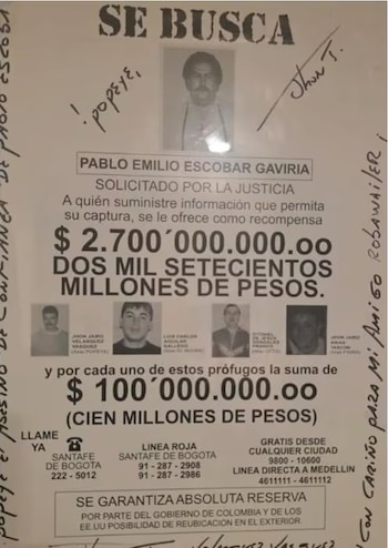 Alias Rottweiler tenía un cuadro de 'Se busca' firmado por alias Popeye, uno de los sicarios de Pablo Escobar - crédito Alcaldía de Medellín