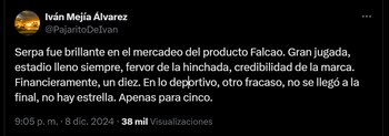 El comentarista aprovechó la eliminación