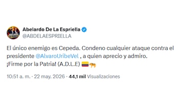 Abelardo de la Espriella condenó ataques a vivienda del expresidente Álvaro Uribe - crédito @ABDELAESPRIELLA/X