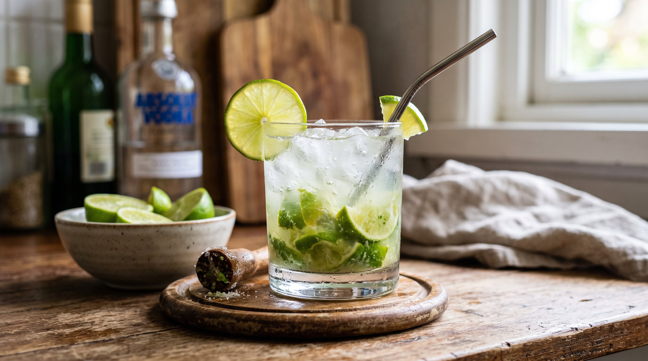 La Caipiroska reemplaza la cachaça por vodka en la receta tradicional con lima y azúcar (Imagen Ilustrativa Infobae)