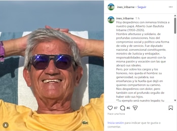 Ines Iribarne expresó su dolor en redes sociales