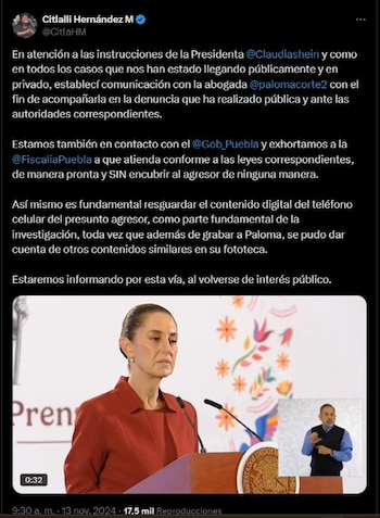 Citlalli Hernández indicó que ya