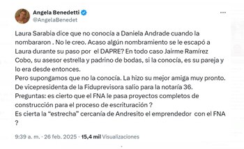 Ángela Benedetti cuestiona las afirmaciones
