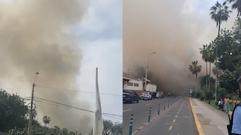 A través de las redes sociales, numerosos usuarios reportaron sobre la enorme nube de humo blanca cerca de Larcomar.