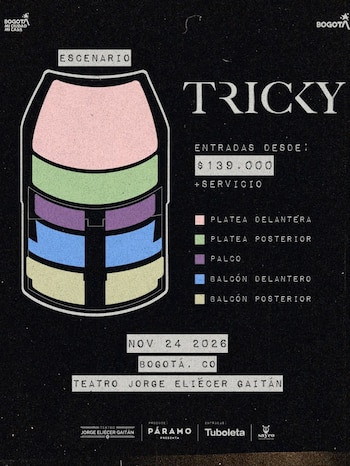 Las entradas para el concierto de Tricky podrán adquirirse en Tuboleta, única tiquetera autorizada - crédito Páramo Presenta