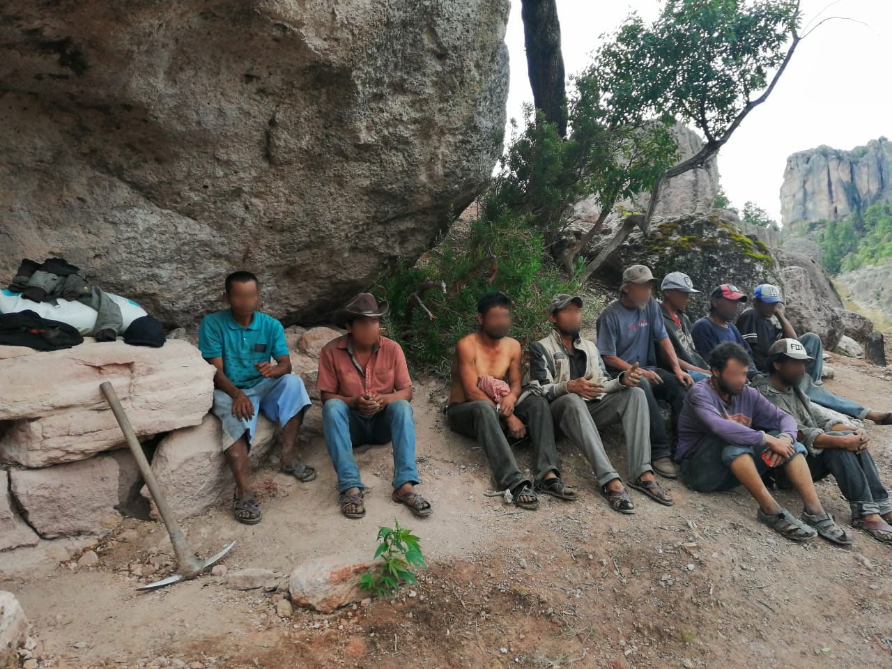 Algunos de los hombres rescatados durante el operativo de julio de 2019.
Foto: Especial