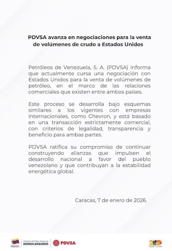 Pdvsa aseguró la negociación de