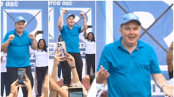 Rafael López Aliaga imita el baile de Trump y el viral ‘six-seven’ durante acto partidario en Lurín