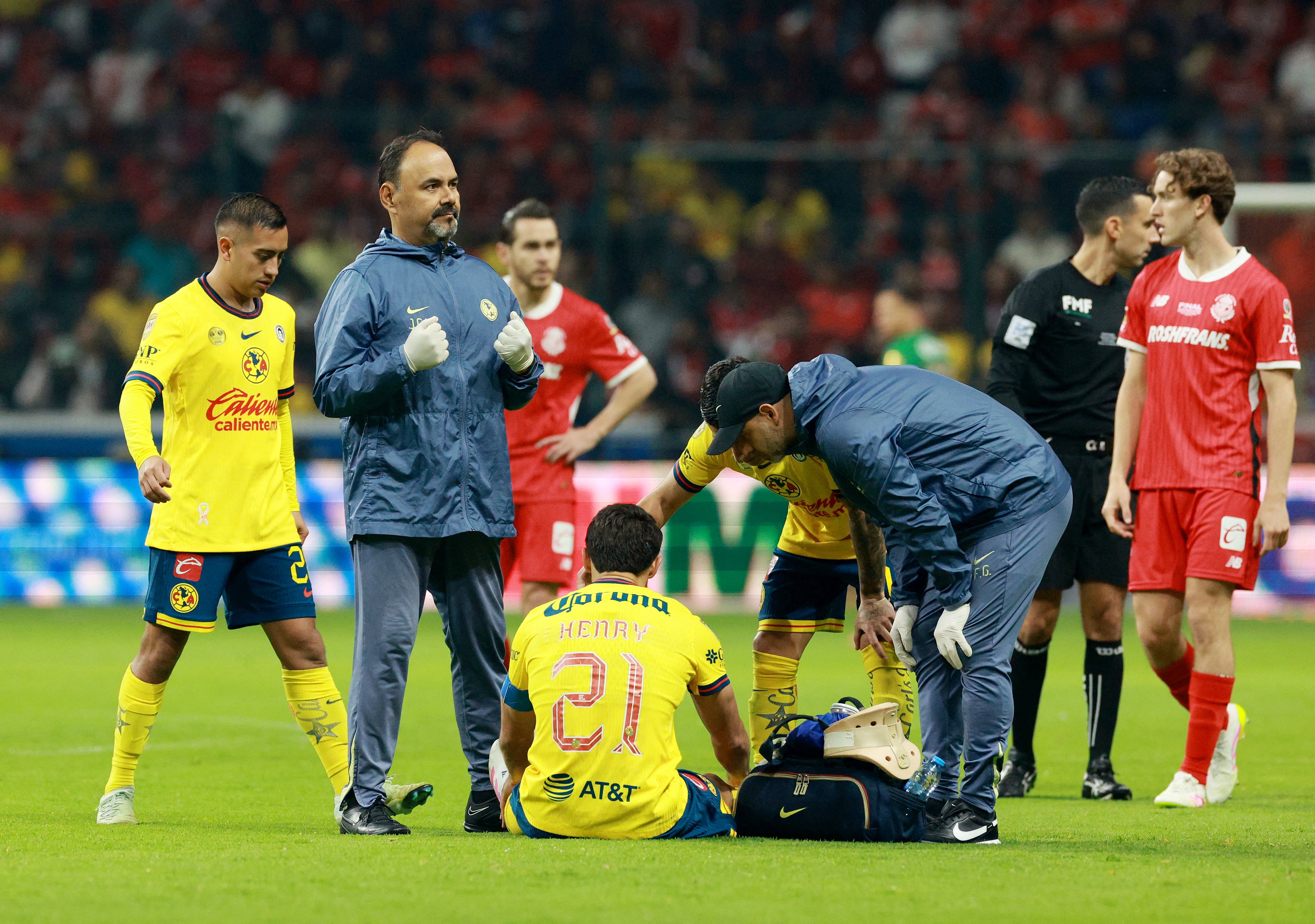 Soccer Football - Liga MX - Final - Second leg - Toluca v America - Estadio La Bombonera, Toluca, Mexico - May 25, 2025 America