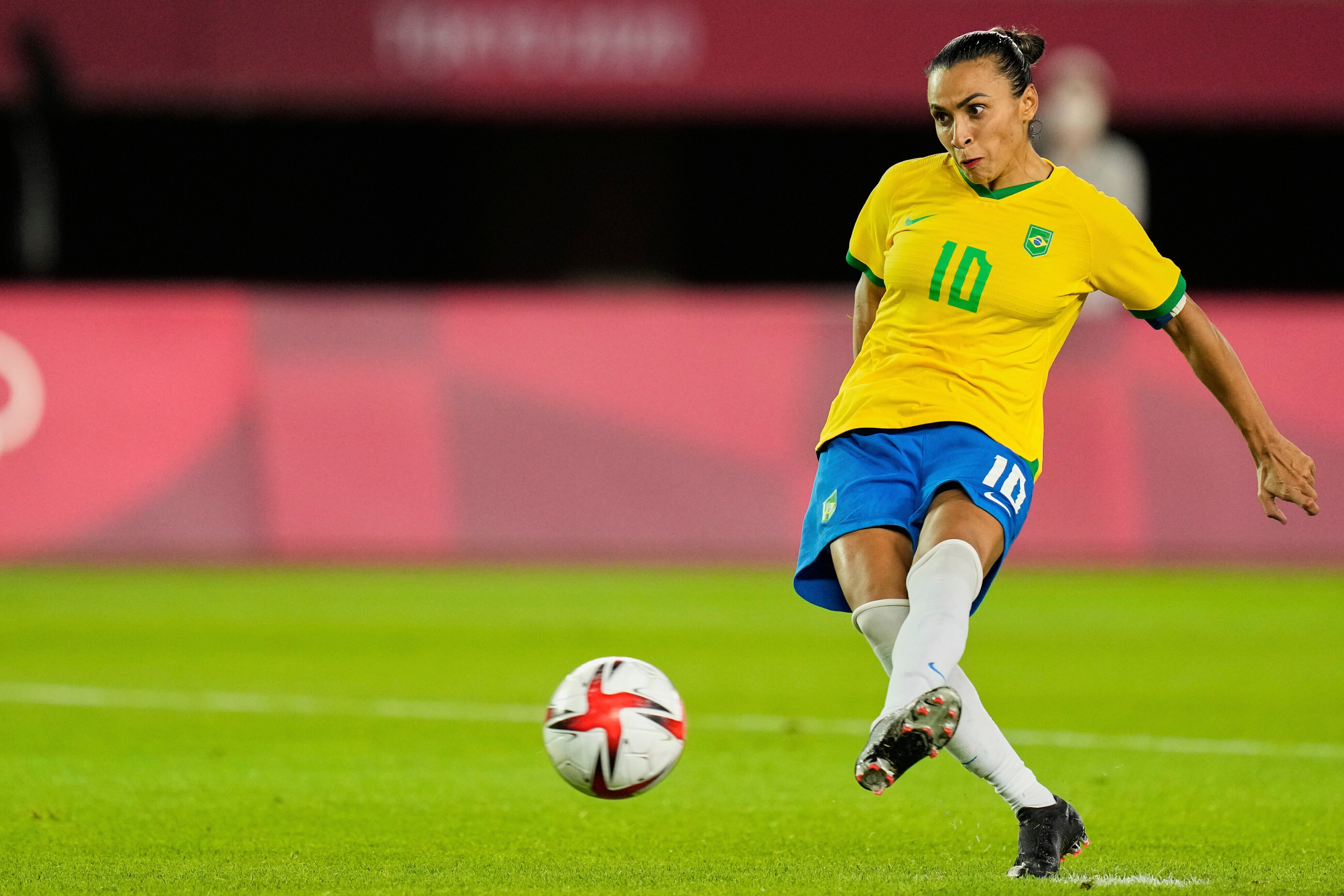A sus 39 años, Marta lidera a la selección de Brasil en la Copa América Femenina (AP Foto/Andre Penner, archivo)