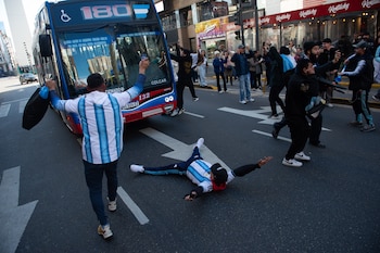 Festejos en el Obelisco - Argentina 3-2 Egipto