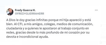 Mariana Guerra Barraza fue localizada.