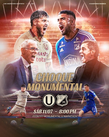 Universitario se enfrenta a Millonarios en duelo amistoso internacional.