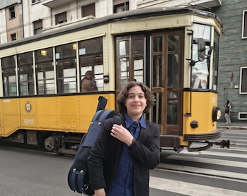 Otra postal de Marcos Carreras en Milán
