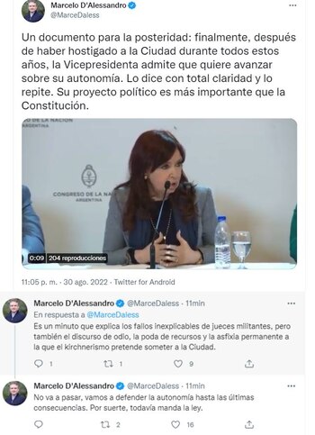 D'Alessandro cuestionó que se priorice