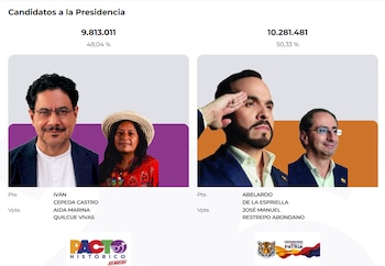 Abelardo de la Espriella superó los 10 millones de votos - crédito Registraduría Nacional del Estado Civil