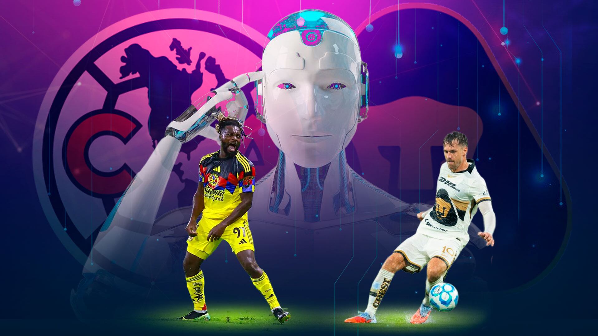 La IA Copilot predice un 58% de probabilidad de victoria para América en el Clásico Capitalino. Ilustración de Jesús Aviles / Infobae México.