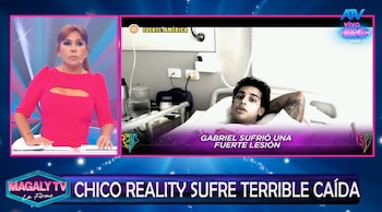 Gabriel Meneses podría ser operado tras fuerte accidente en reality de competencia. Captura: Magaly TV La Firme.