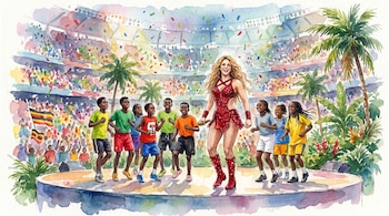 Shakira ya tiene a su primer grupo de niños bailarines que la acompañarán en el final del Mundial 2026 - crédito Visuales IA / Infobae