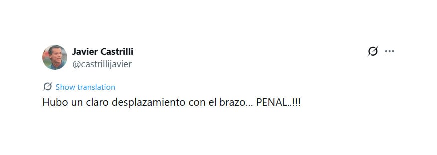 La sentencia de Castrilli en su cuenta de X (antes Twitter)