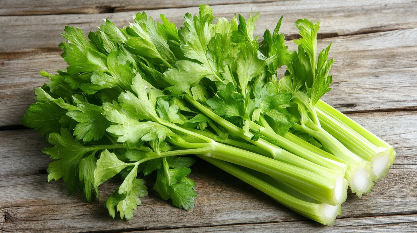 El apio, similar al pepino en contenido de agua, puede ayudar a reducir la presión arterial y el azúcar en sangre según estudios recientes (Imagen Ilustrativa Infobae)