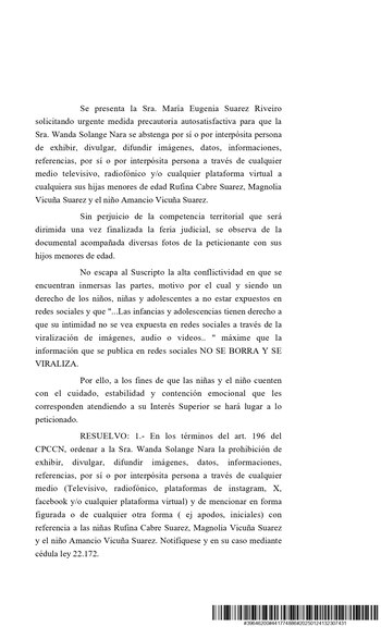 La resolución establece que Wanda