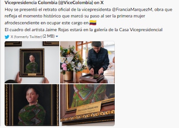 Este fue el mensaje publicado desde la Vicepresidencia que luego fue eliminado - crédito @ViceColombia/X