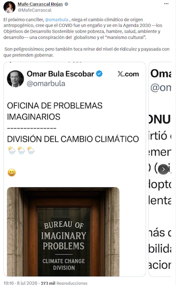 Mafe Carrascal advirtió sobre posturas negacionistas del nuevo canciller Omar Bula Escobar - crédito @MafeCarrascal/X