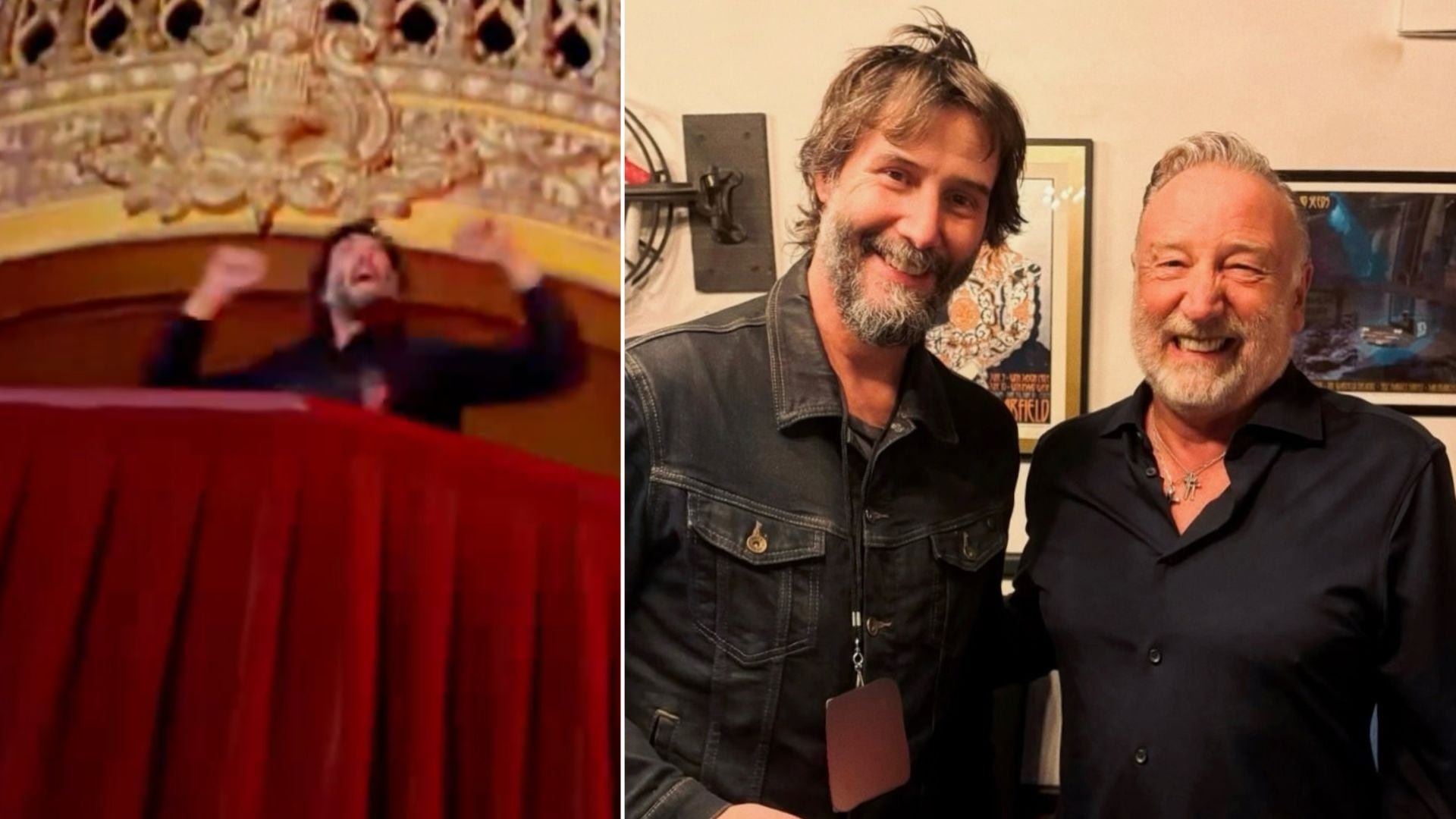 Keanu Reeves sorprendió al público del The Warfield al aparecer entre los asistentes al concierto de Peter Hook & The Light en San Francisco.