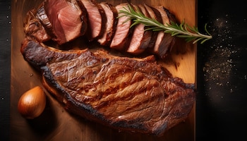 La carne se expone al