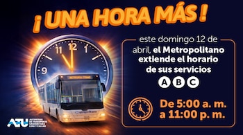 El Metropolitano ampliará su horario hasta las 23:00, mientras que los corredores Rojo, Morado y Azul operarán desde las 5:00 hasta las 23:00, para asegurar la conectividad y cobertura durante la jornada electoral - Créditos: ATU.