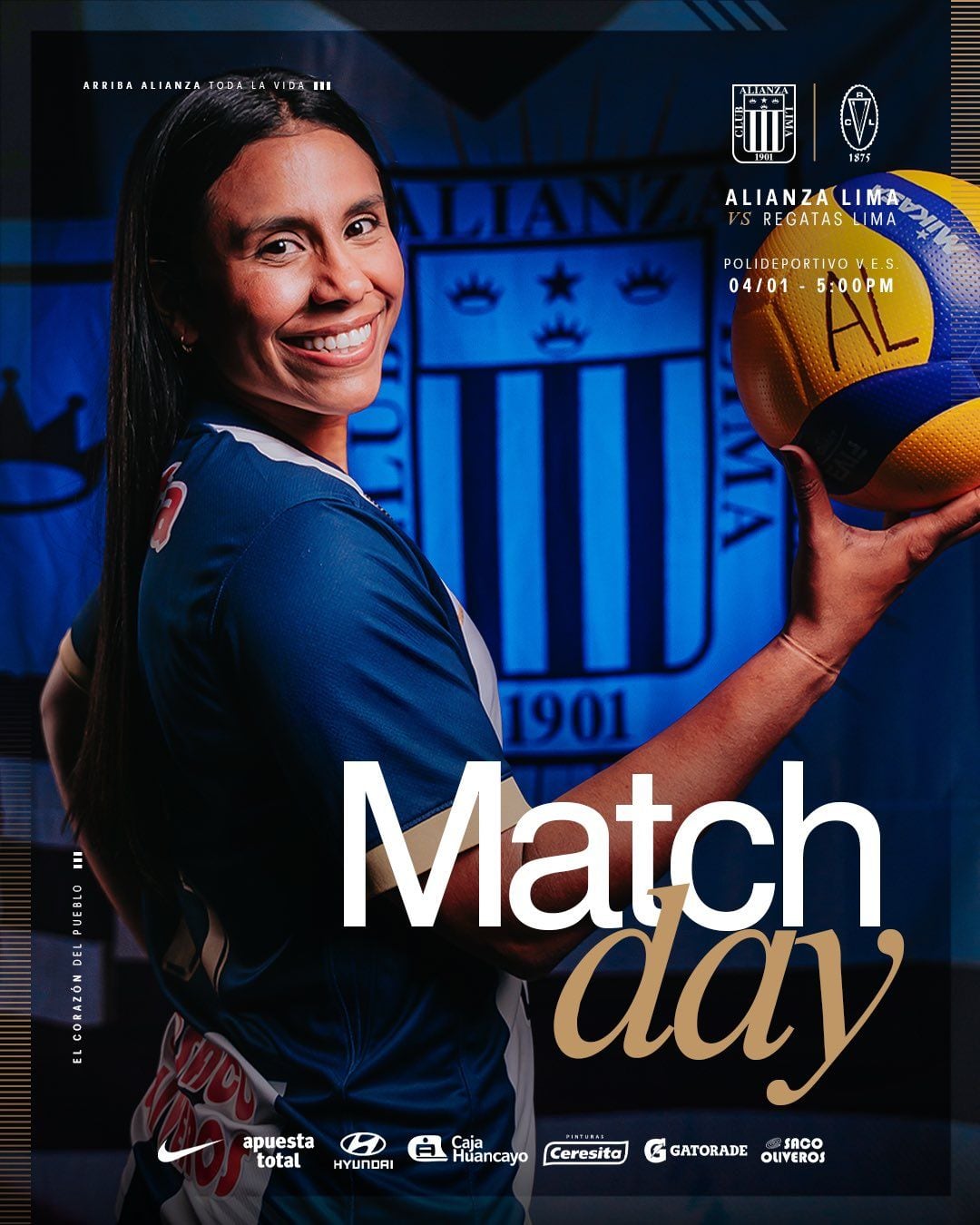 Alianza Lima se enfrenta hoy a Regatas Lima por la última fecha de la primera fase de la Liga Peruana de Vóley