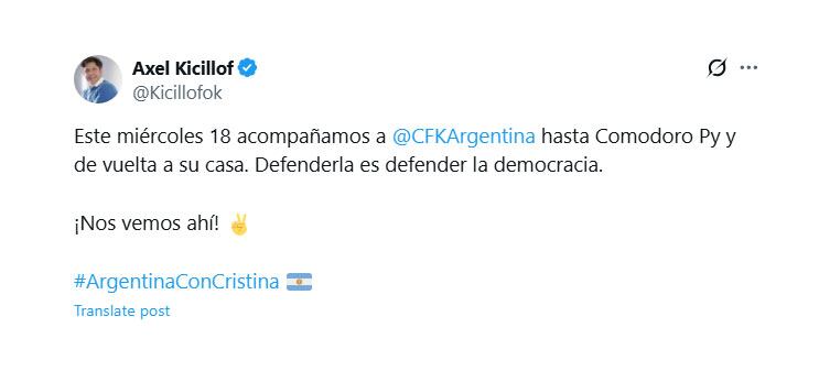 El mensaje de Axel Kicillof
