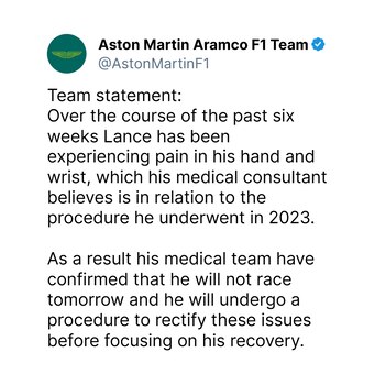 El comunicado de Aston Martin