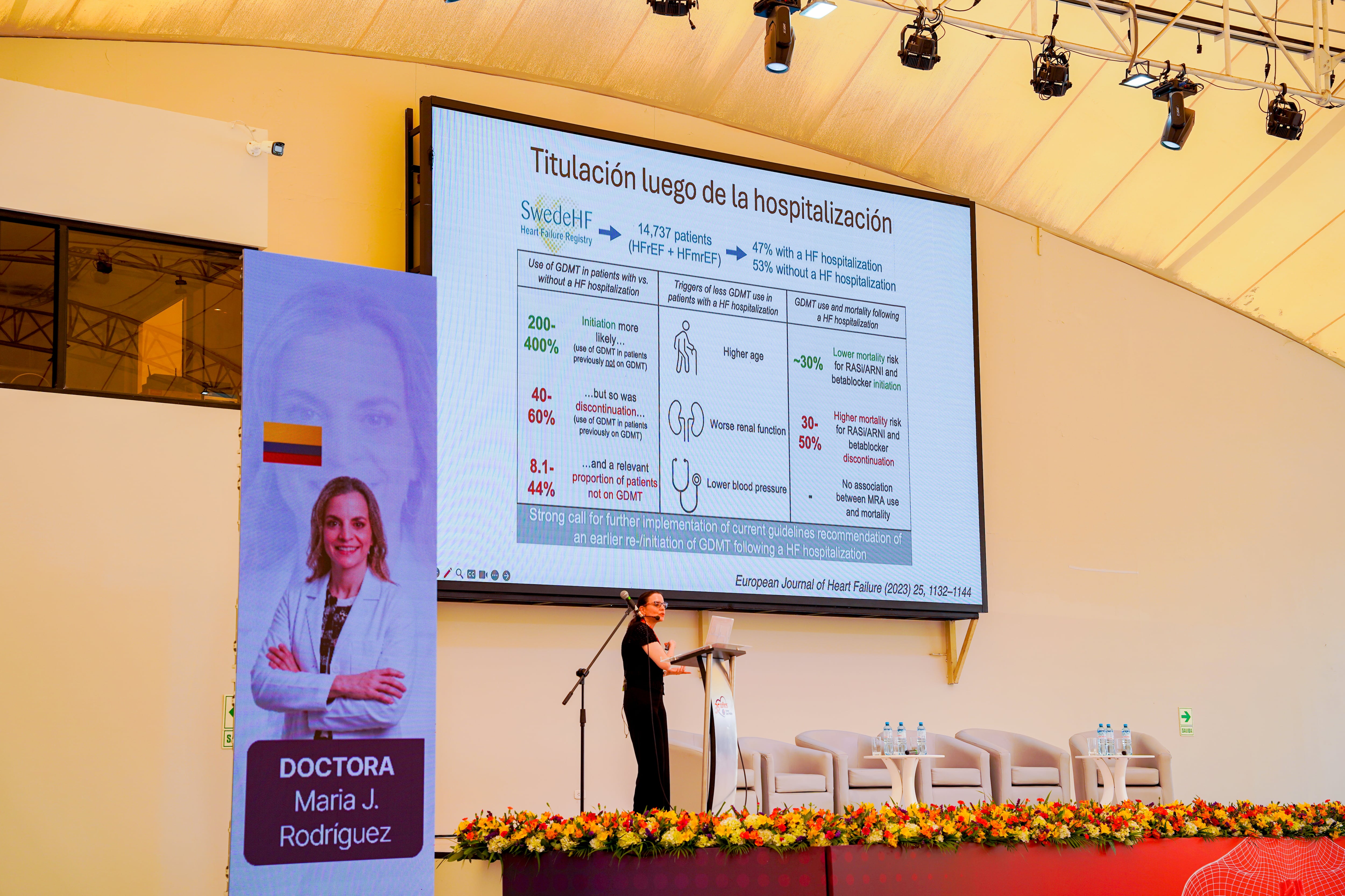La doctora Maria J. Rodríguez aborda el tratamiento tras la hospitalización durante el XV Congreso Internacional de Cardiología realizado en Lima.
