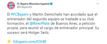 El comunicado del club alemán