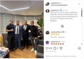 El abogado Santiago Trespalacios informó la decisión que tomó un juzgado en segunda instancia sobre si se establecía o no una medida de aseguramiento en contra de Blessd y los demás implicados en el caso - crédito @soydefensor_/IG