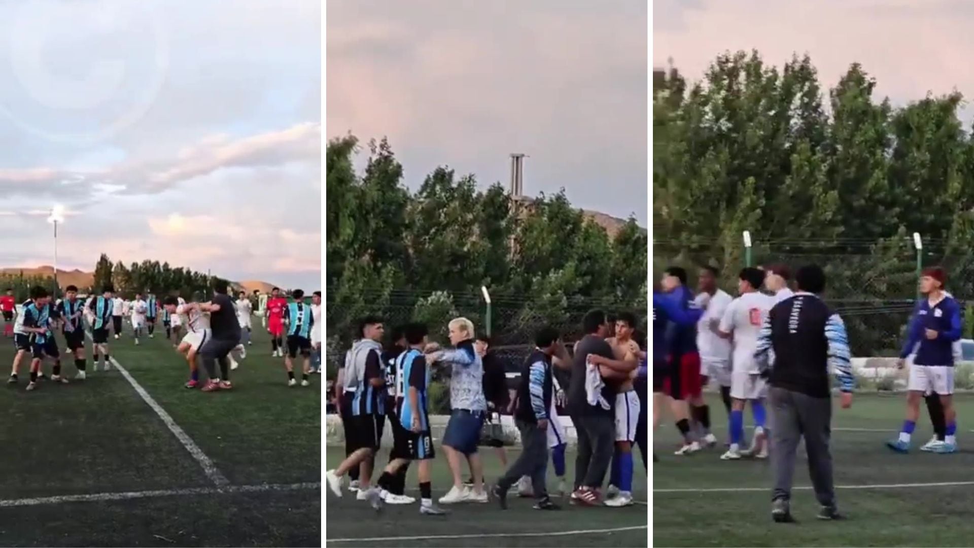 La salvaje pelea en un partido juvenil en Comodoro Rivadavia que terminó en una batalla campal entre jugadores e hinchas