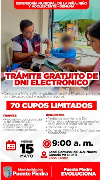 La campaña comenzará a partir de las 9 horas - Créditos: Municipalidad de Puente Piedra.