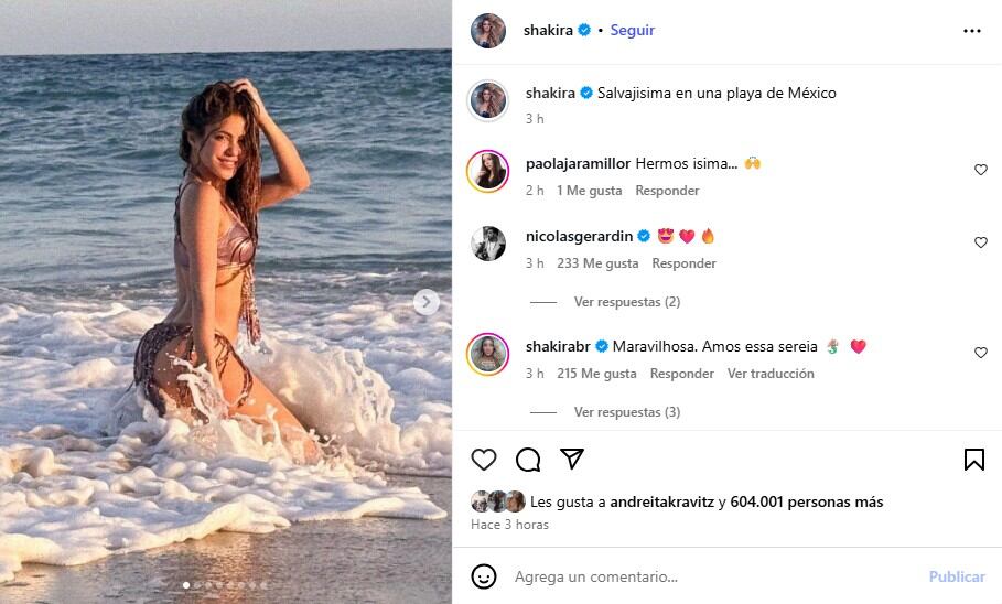 La figura de Shakira volvió a llevarse los elogios de su fanaticada en redes sociales - crédito @shakira/Instagram