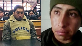 Dos imágenes de un hombre; a la izquierda lleva un chaleco de la policía y a la derecha viste un gorro verde