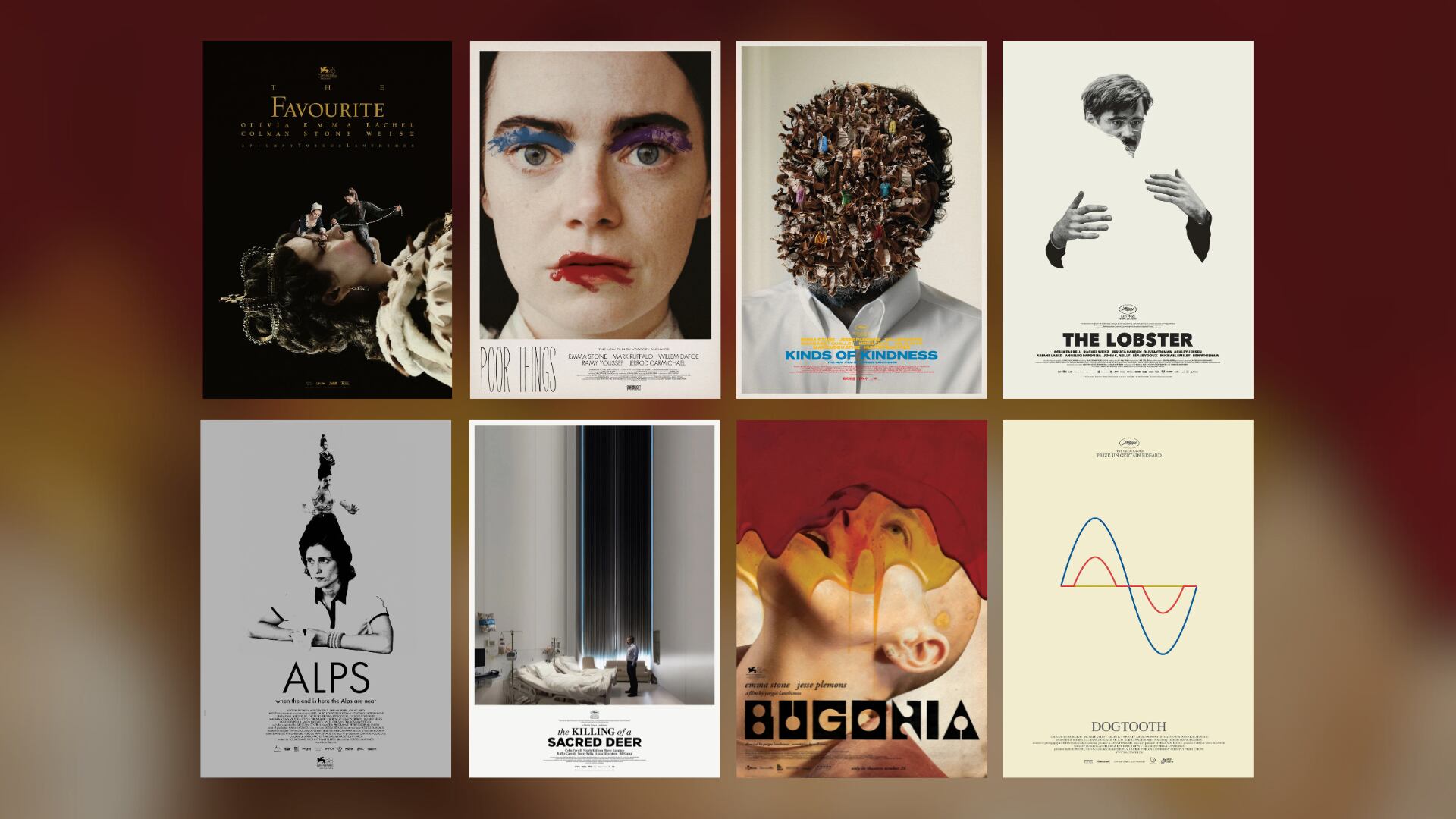 Manteniendo los carteles de películas de Yorgos Lanthimos extraños