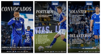 Con las ausencias de Diego Novoa y Leonardo Castro, este es el grupo de 20 jugadores que tendrá el argentino Fabián Bustos para el duelo en Cali ante América -crédito @MillosFCoficial/X