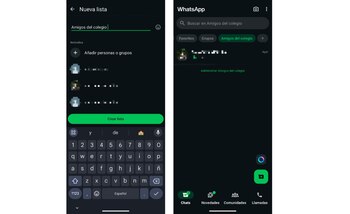 Las listas permiten a los usuarios organizar por temáticas sus chats. (WhatsApp)